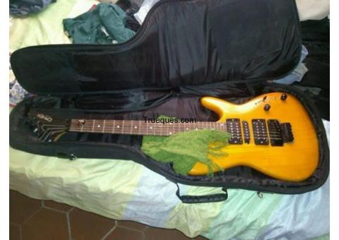 Guitarra electrica canex modificada electronicamente con preamplificador activo