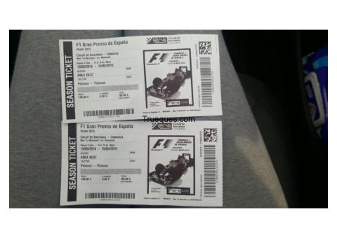 Urgenteeeeee!!! 2 entradas formula 1 gran premio de españa