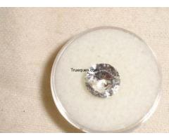 Par de diamantes rusos corte redondo de 14 mm color blanco. - 1/1