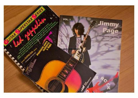 2 libros tablaturas y 1 de acordes de guitarra por algo antiguo