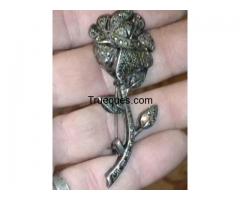 Broche de plata con marquesitas - 1/2