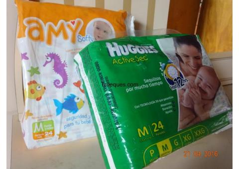 Pañales m huggies y amy