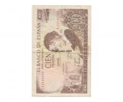100 pesetas con la imagen gustavo adolfo becquer - 1/1