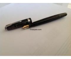 Pluma parker vacumatic major golden pearl blue diamont 1932