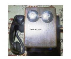 Telefono madera pared standard electrica años 40
