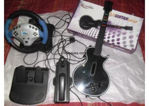 Permuto volante y guitarra para ps2