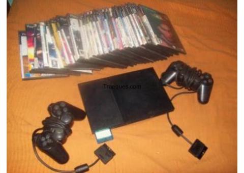 Ps2 + 25 juegos + 2 joystick + memory card de 8 mb