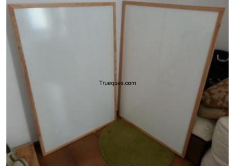 2 pizarras blancas tipo velleda (vileda) 90 cm x 120 cm