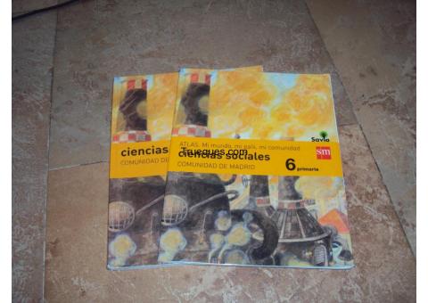Libros de texto de curso sexto de primaria