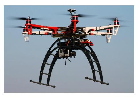 Drone profesional de 6 rotores completo.