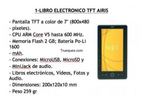 Libro electrónico tft airis