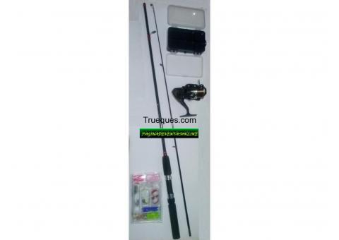 Combo de pesca deluxe fibra de vidrio reel