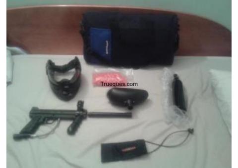 Marcadora paintball+casco profesional+ bolas +bombona c02 + maletin